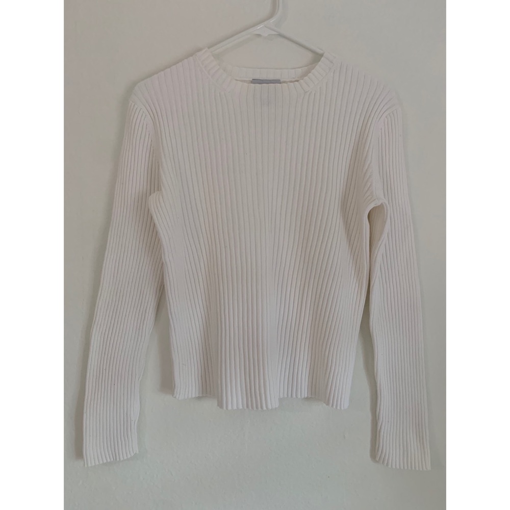 Ann Taylor White Crewneck Sweater.